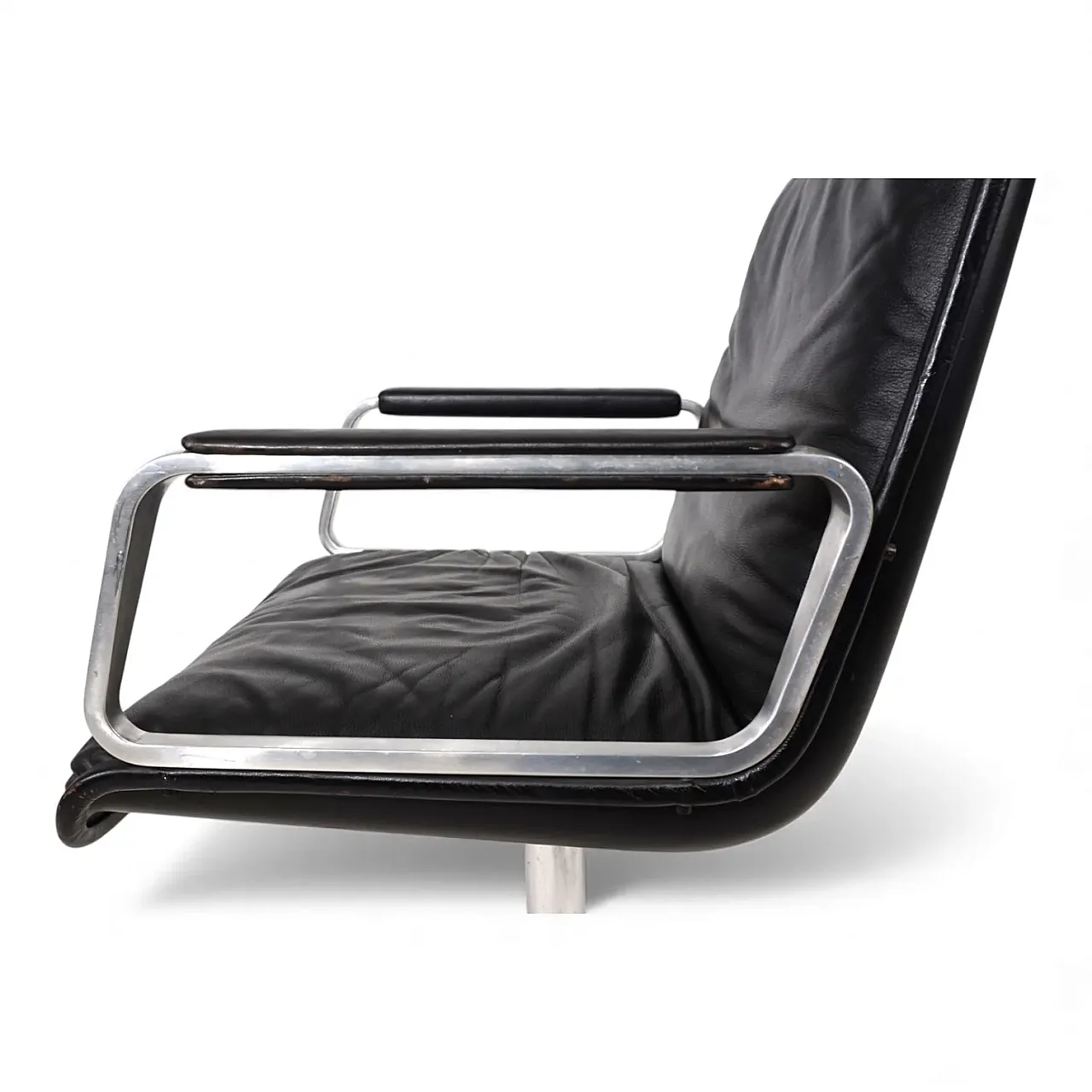 Wilkhahn Delta leather swivel chair by Delta Group, 1960s 4