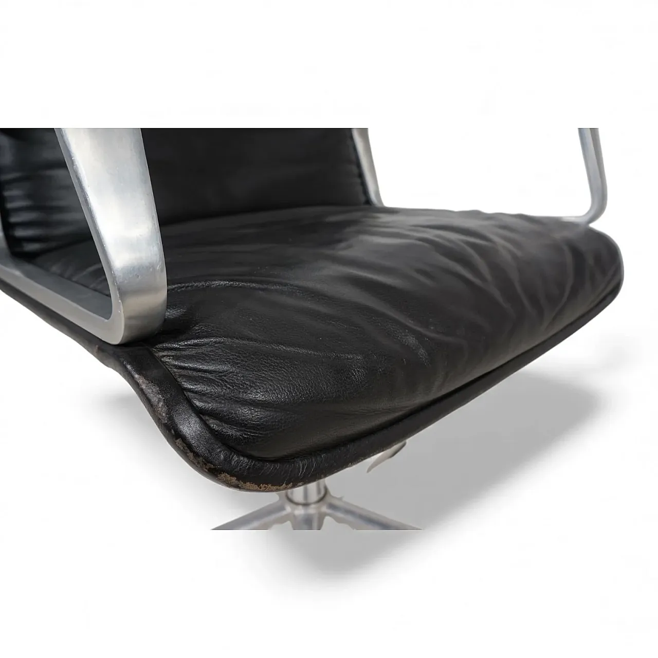 Wilkhahn Delta leather swivel chair by Delta Group, 1960s 6