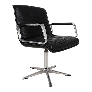 Wilkhahn Delta leather swivel chair by Delta Group, 1960s