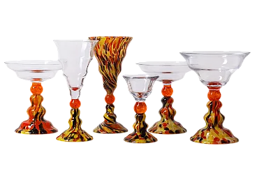 6 Stemmed glasses, 20th century