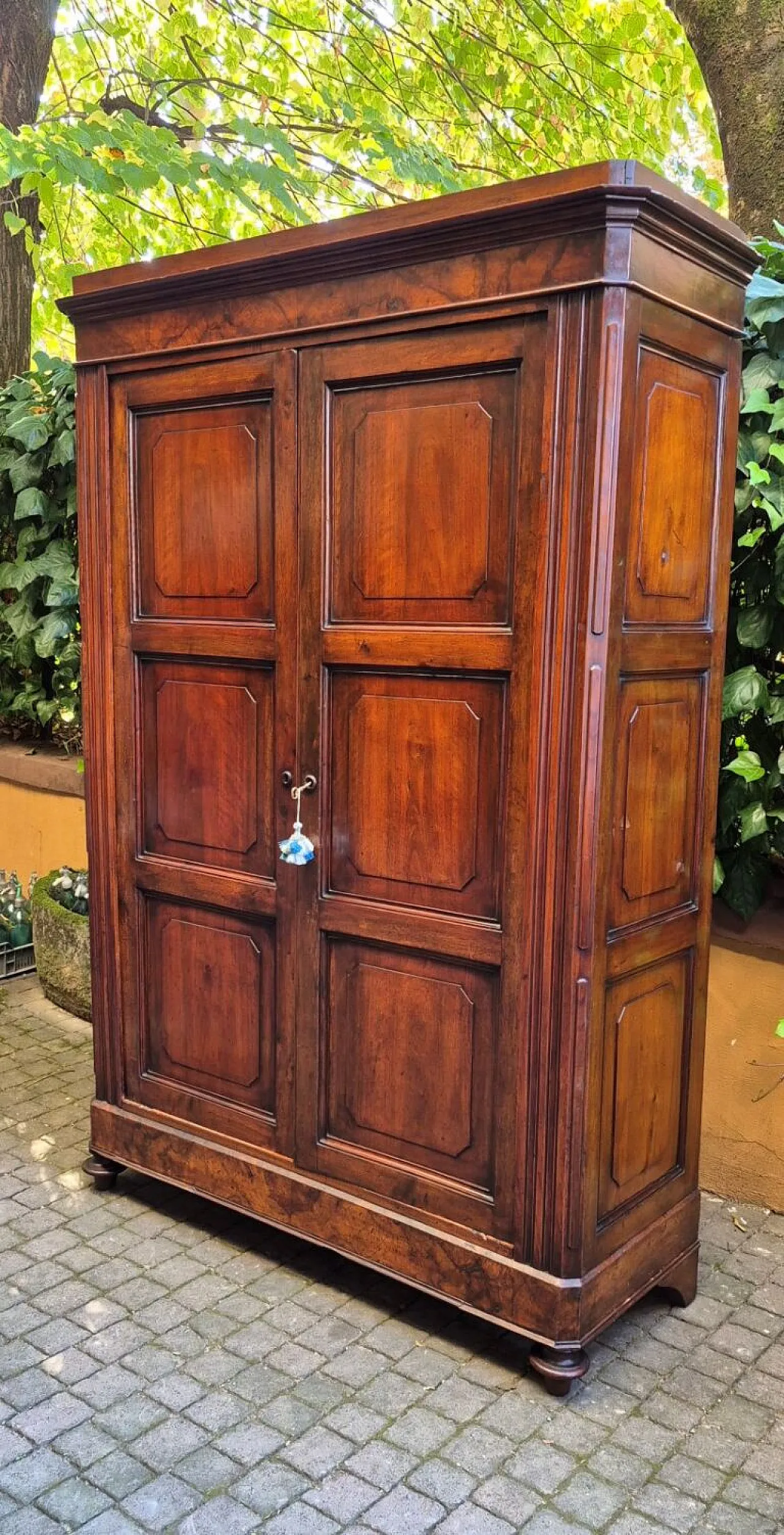 Armadio credenza pannellato in noce e radica, '800 2