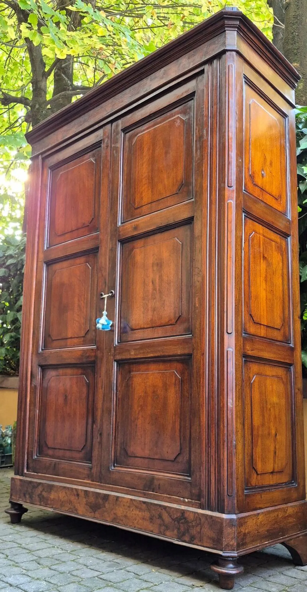 Armadio credenza pannellato in noce e radica, '800 7