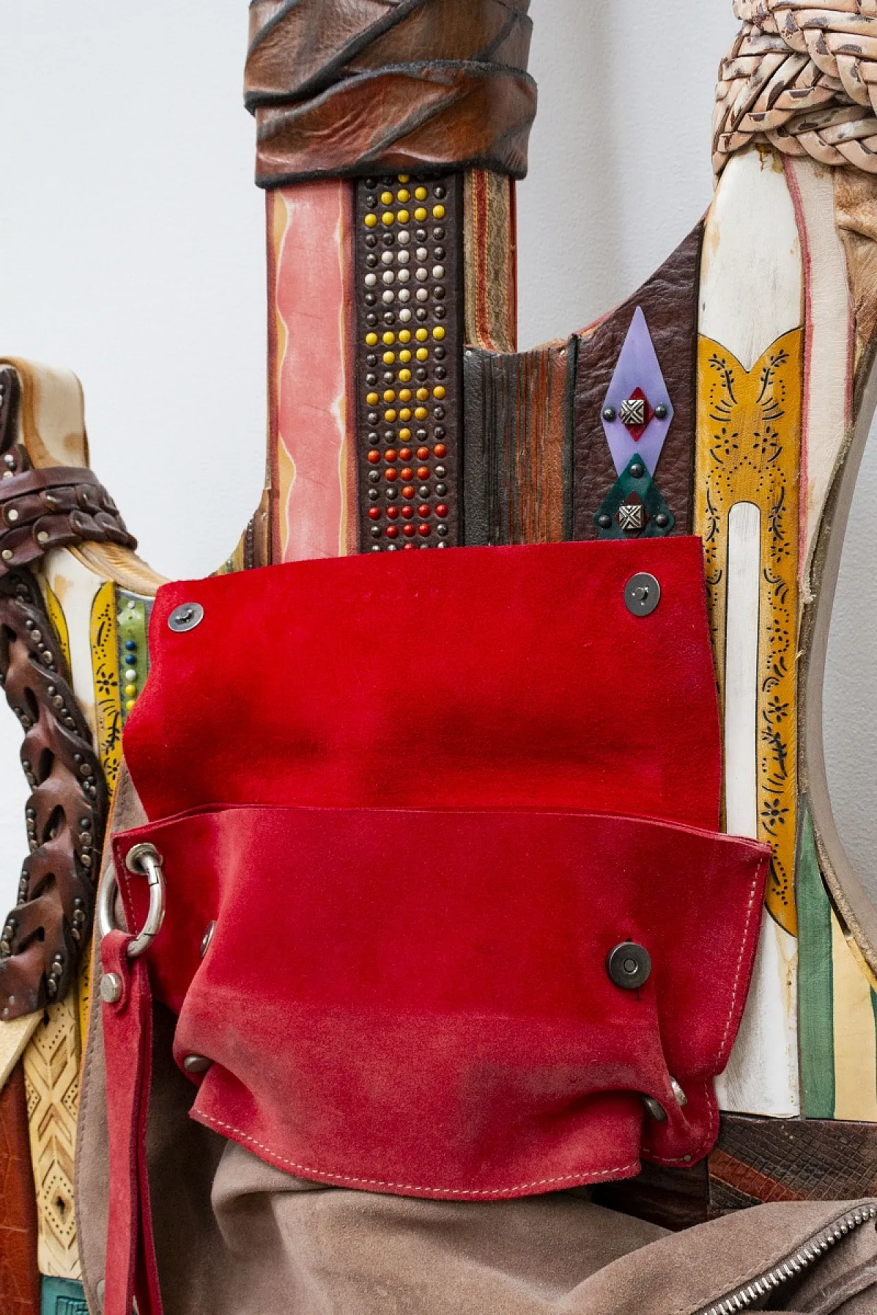 Leather-covered handcrafted guitar, 20th century 3