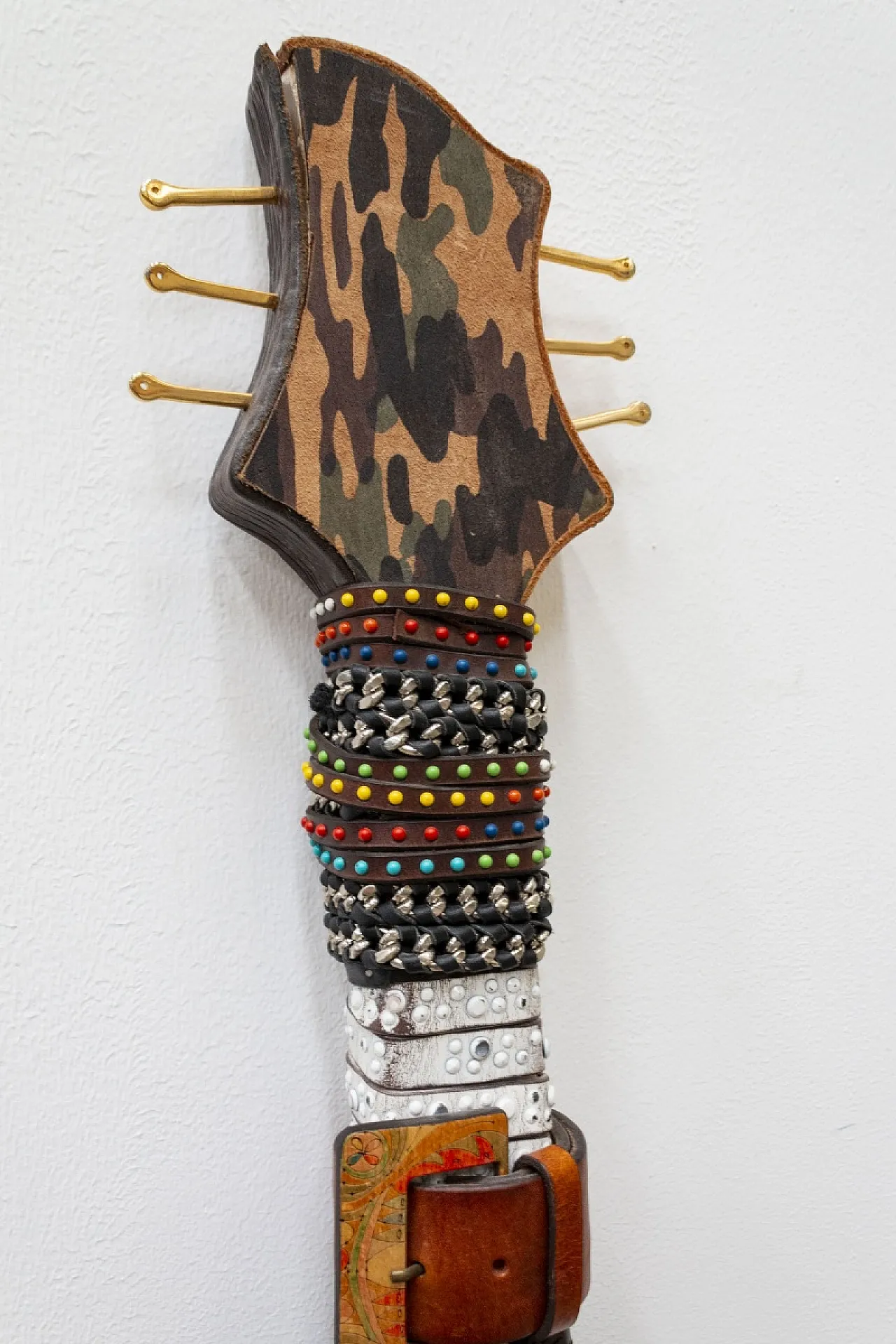 Leather-covered handcrafted guitar, 20th century 7