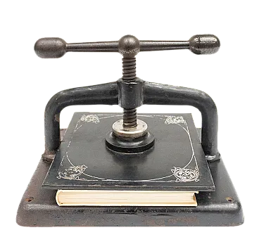 Book press, bookbinding press, late 19th century