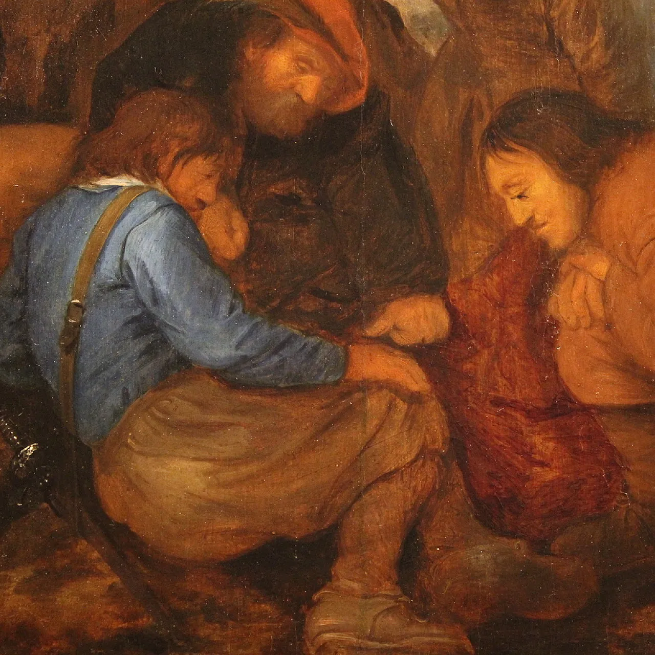 Flemish panel crucifixion with soldiers, 17th century 12