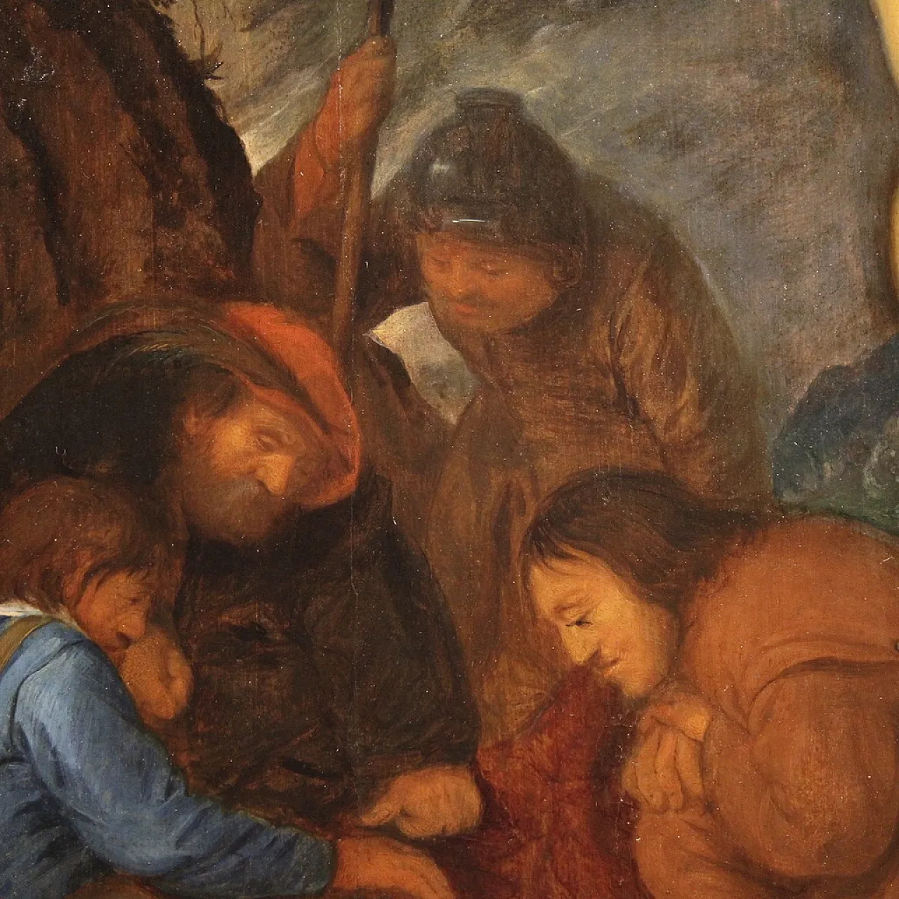 Flemish panel crucifixion with soldiers, 17th century 14