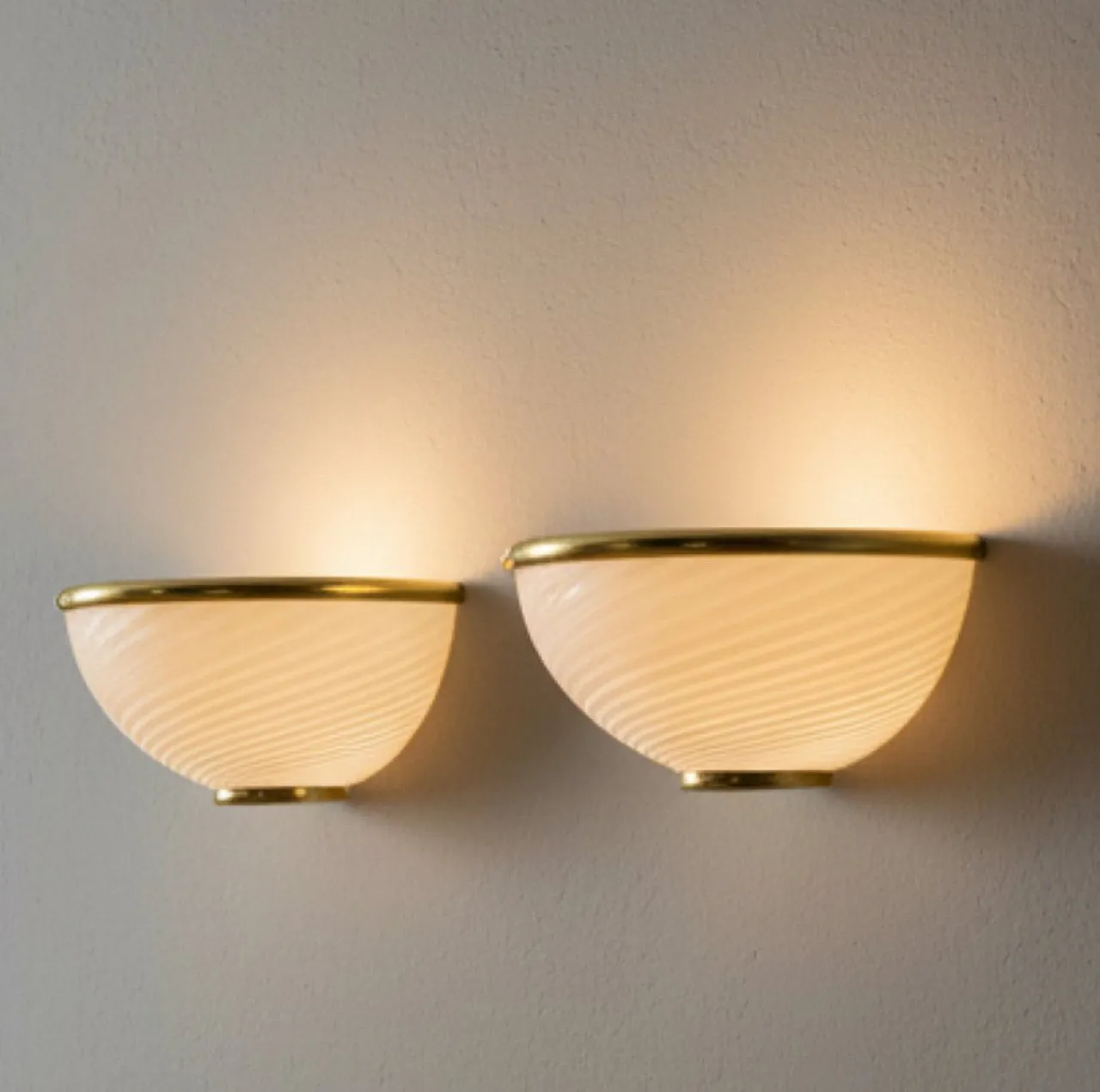 Murano glass sconces by Venini, 1970s, set of 2 7
