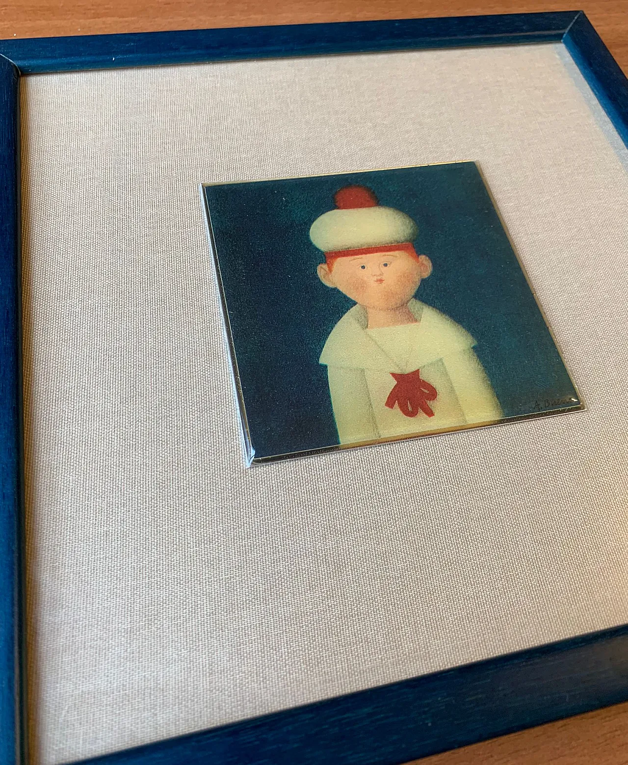 Marinaretto by Antonio Bueno enamelled lithograph, 1980s 2