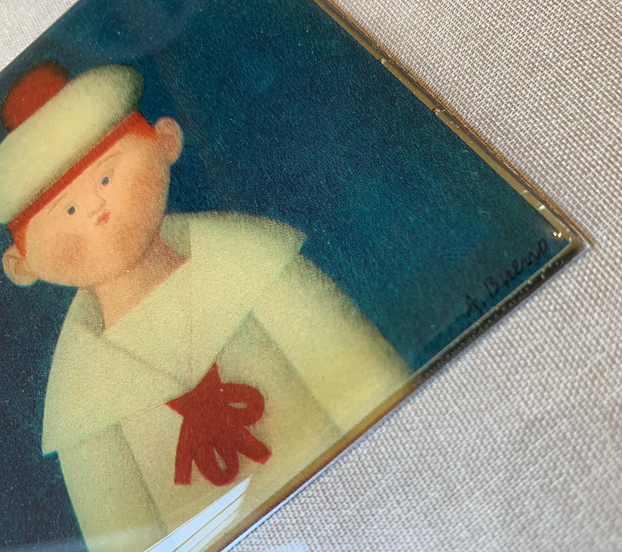 Marinaretto by Antonio Bueno enamelled lithograph, 1980s 3