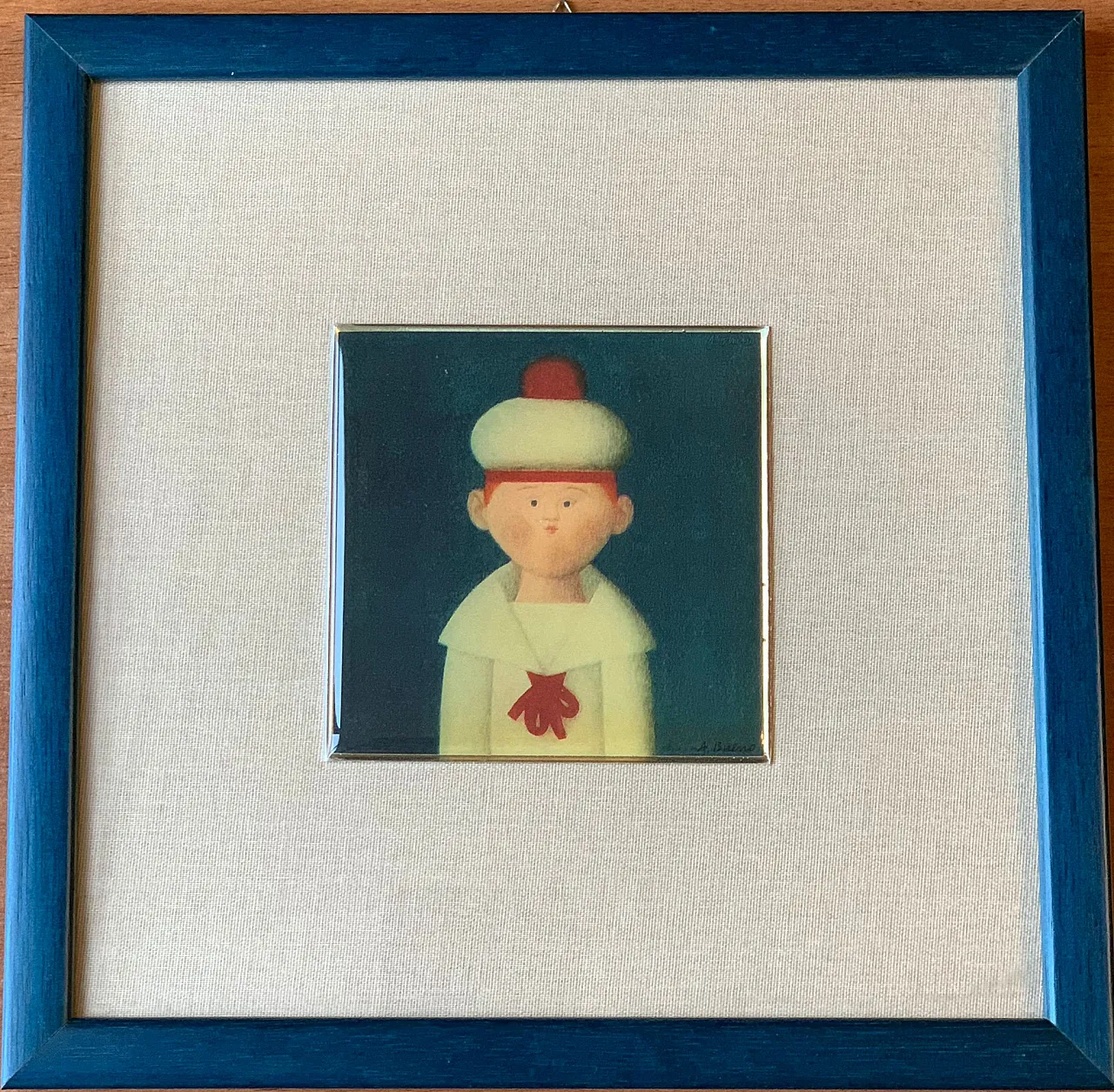 Marinaretto by Antonio Bueno enamelled lithograph, 1980s 4