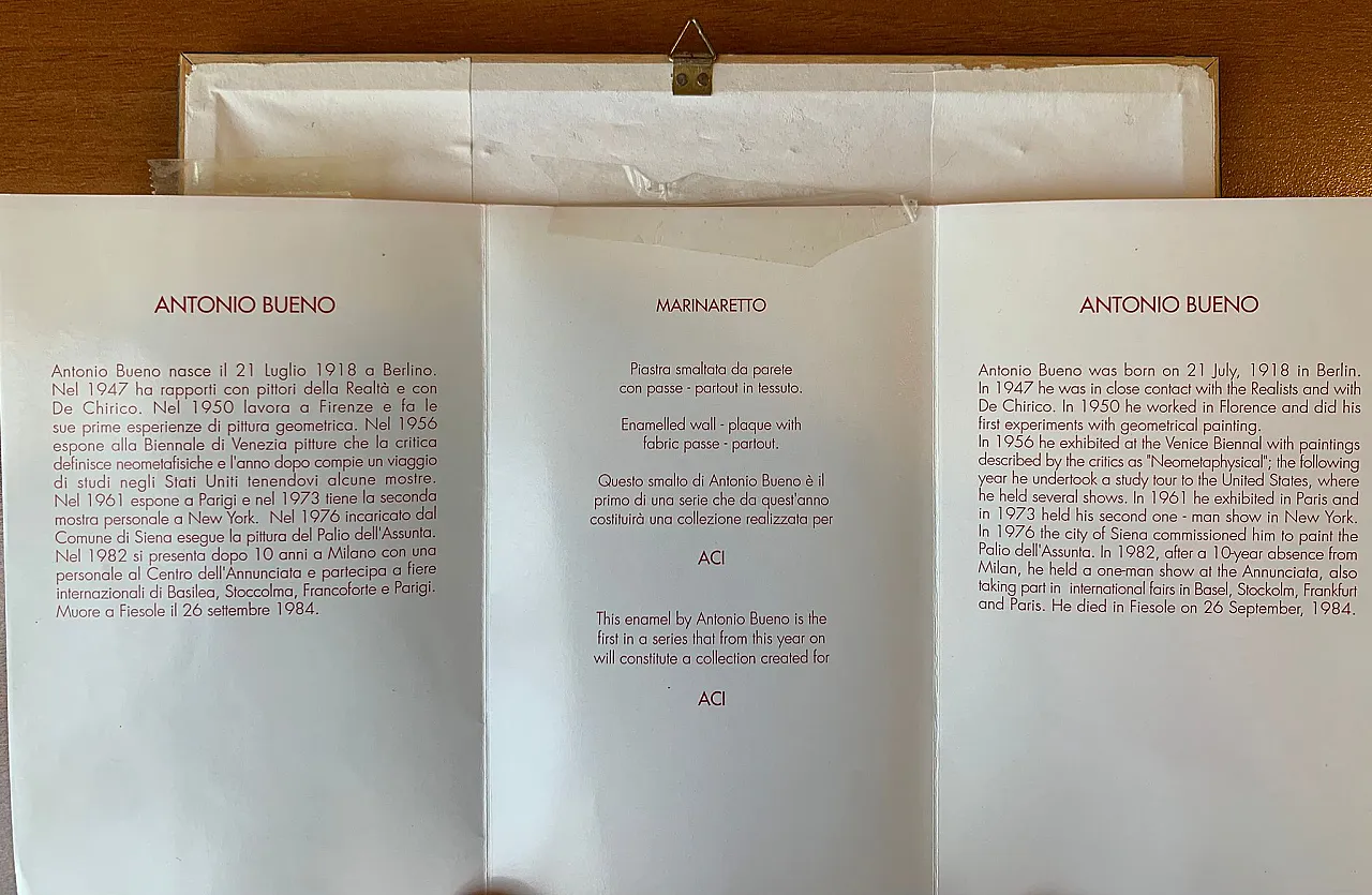 Marinaretto by Antonio Bueno enamelled lithograph, 1980s 6