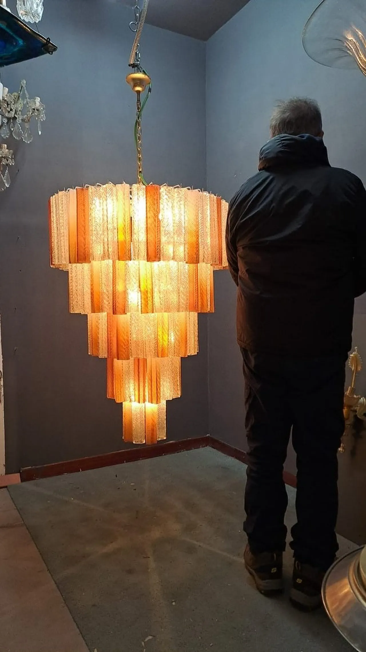 Vintage Murano glass chandelier, 1980s 2