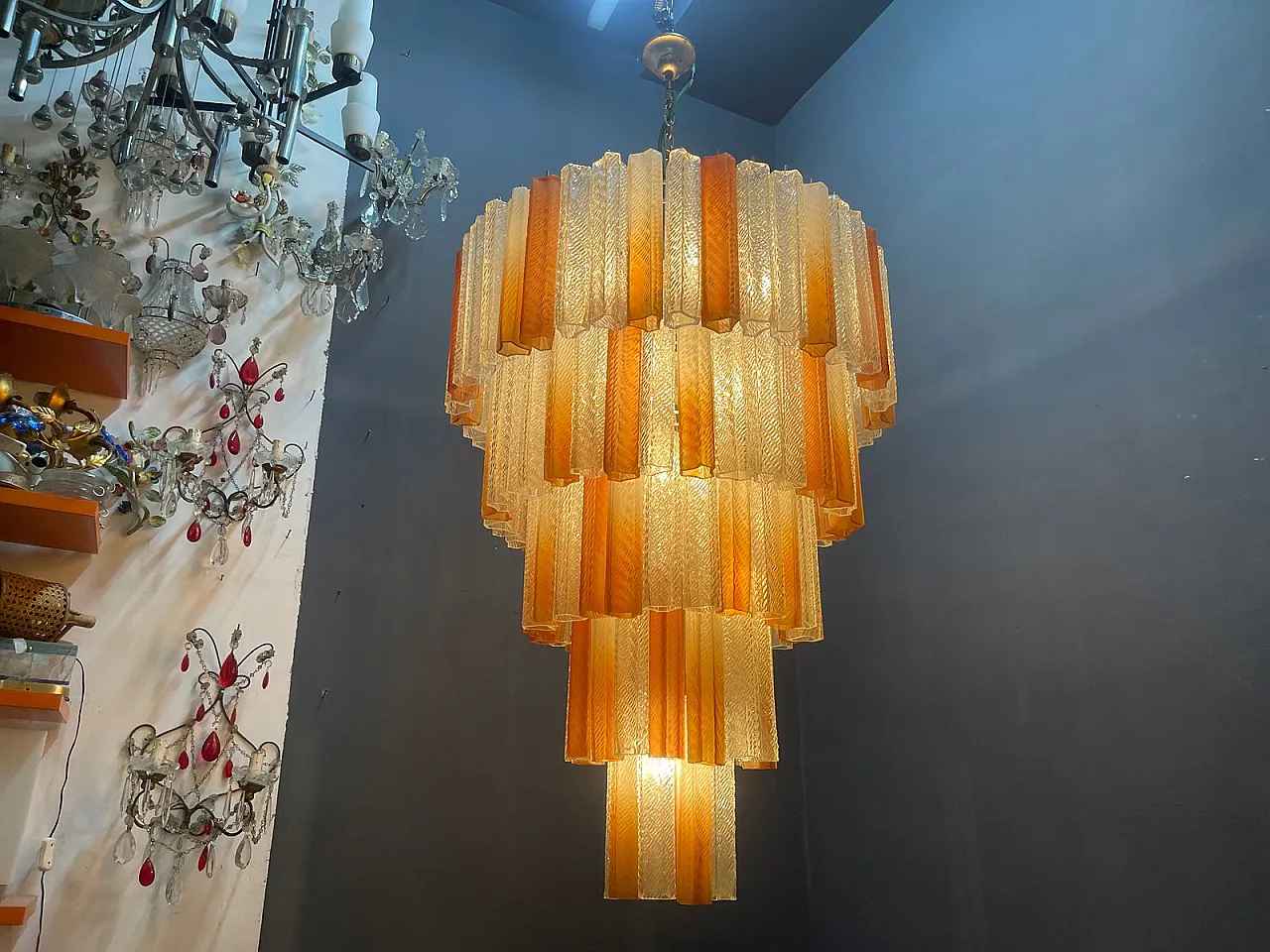 Vintage Murano glass chandelier, 1980s 5