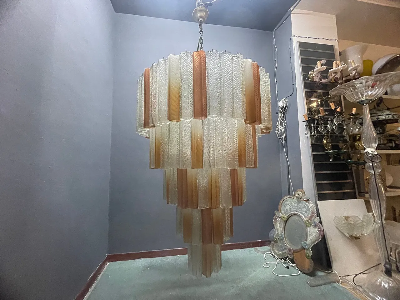 Vintage Murano glass chandelier, 1980s 7