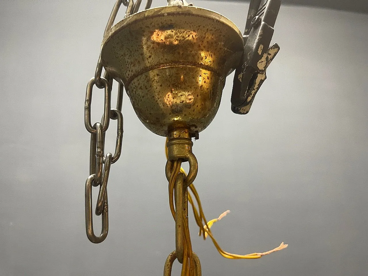 Lampadario vintage in vetro di Murano, anni '60 8