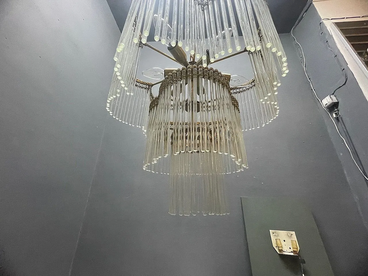 Lampadario vintage in vetro di Murano, anni '60 10