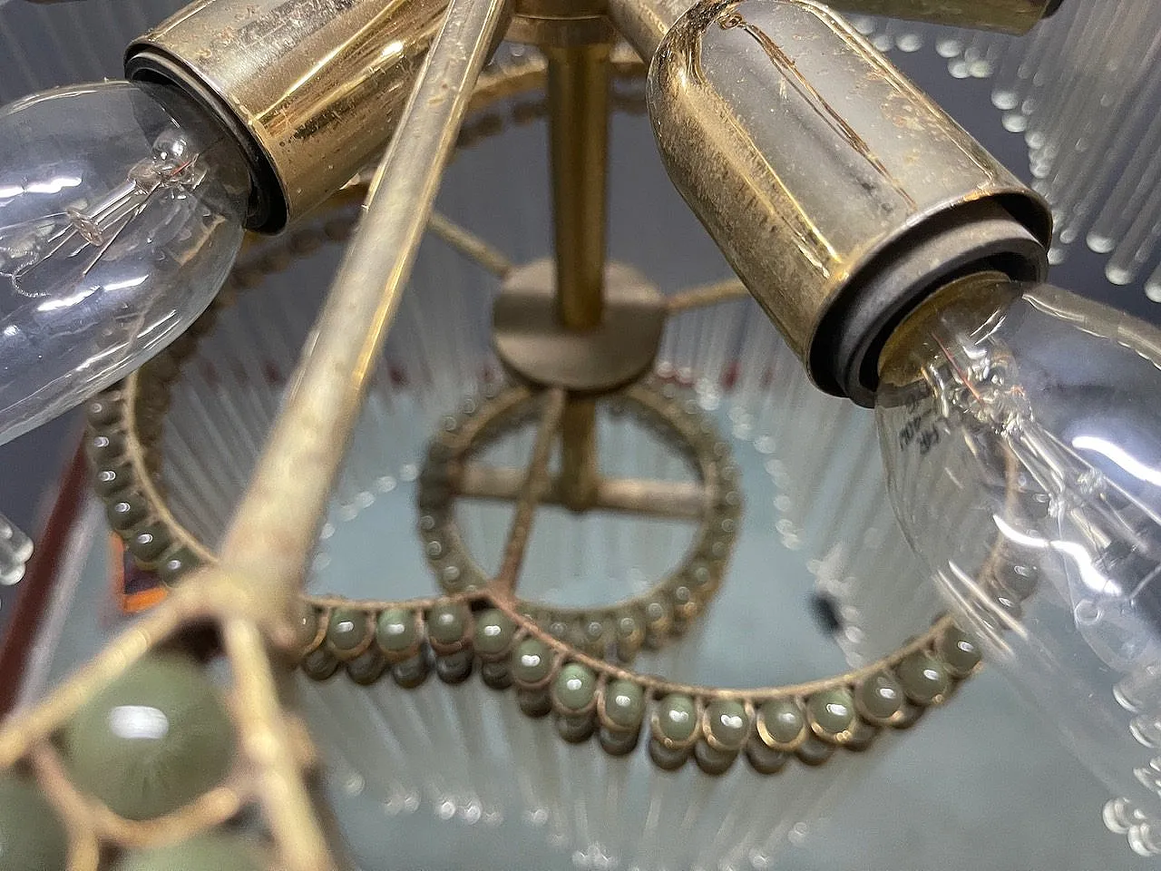 Lampadario vintage in vetro di Murano, anni '60 14