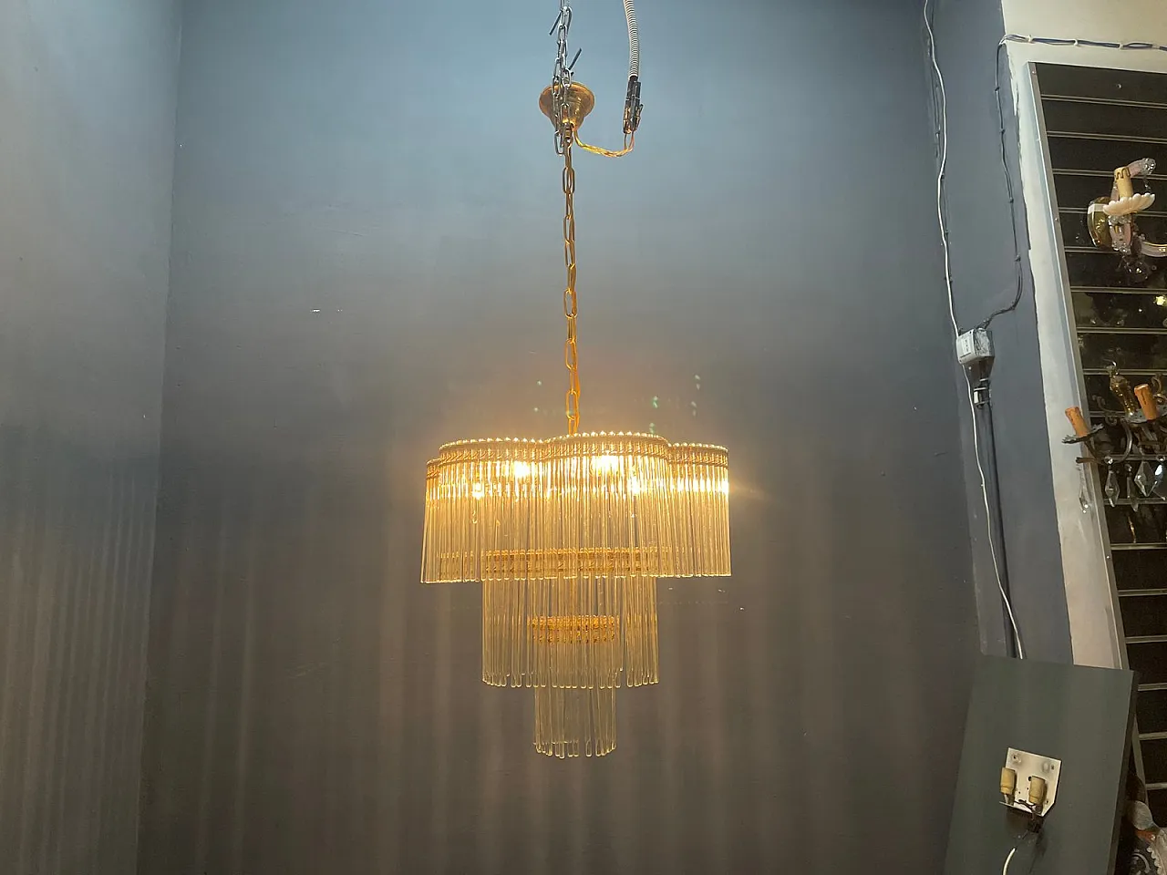 Lampadario vintage in vetro di Murano, anni '60 18
