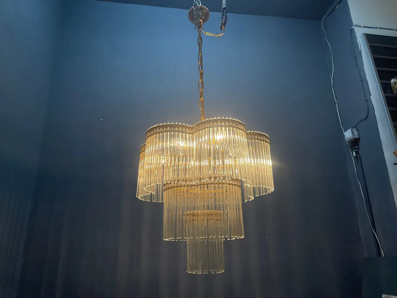 Lampadario vintage in vetro di Murano, anni '60 19