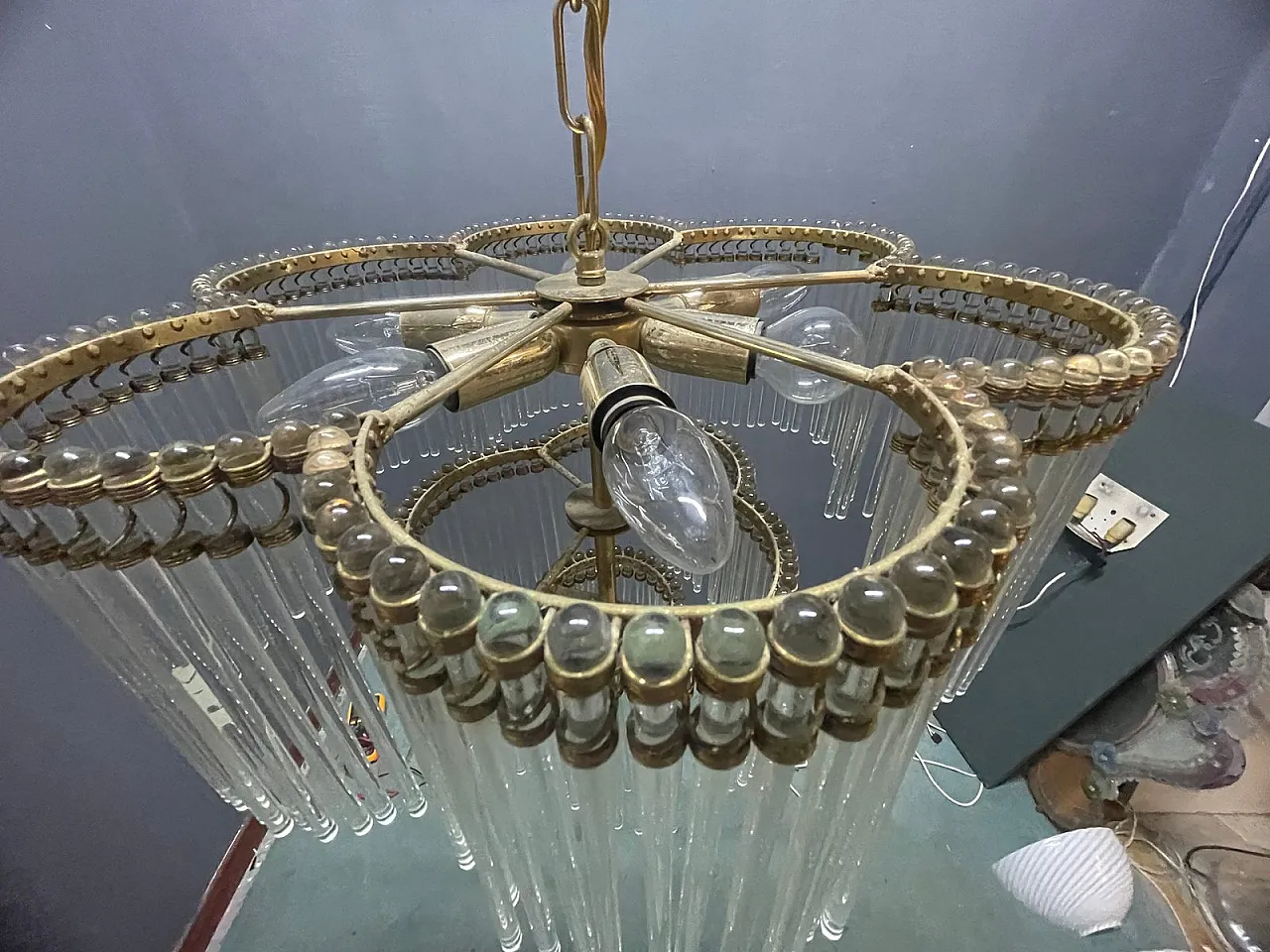 Lampadario vintage in vetro di Murano, anni '60 20