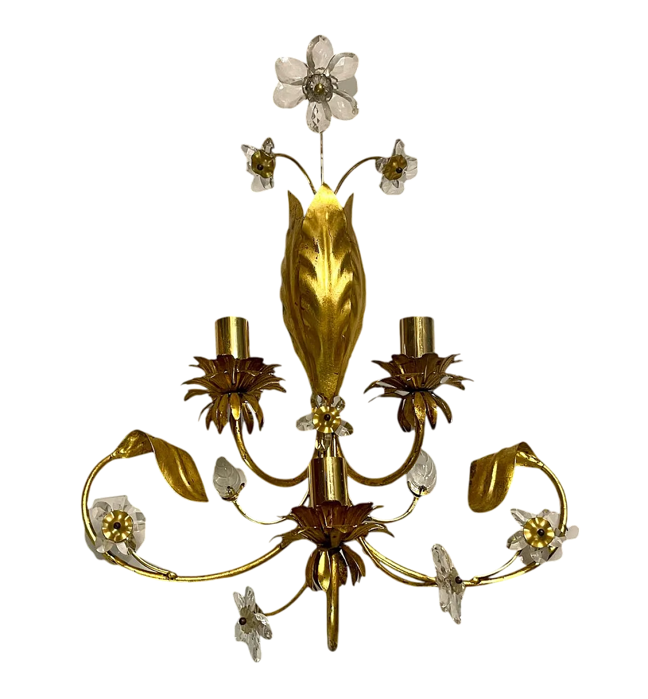 Applique grande in vetro di Murano dorato 7