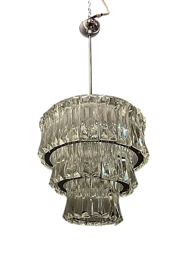 Lampadario Mid-Century in vetro di Murano