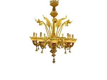 Lampadario grande in vetro di Murano, Venezia, anni '50