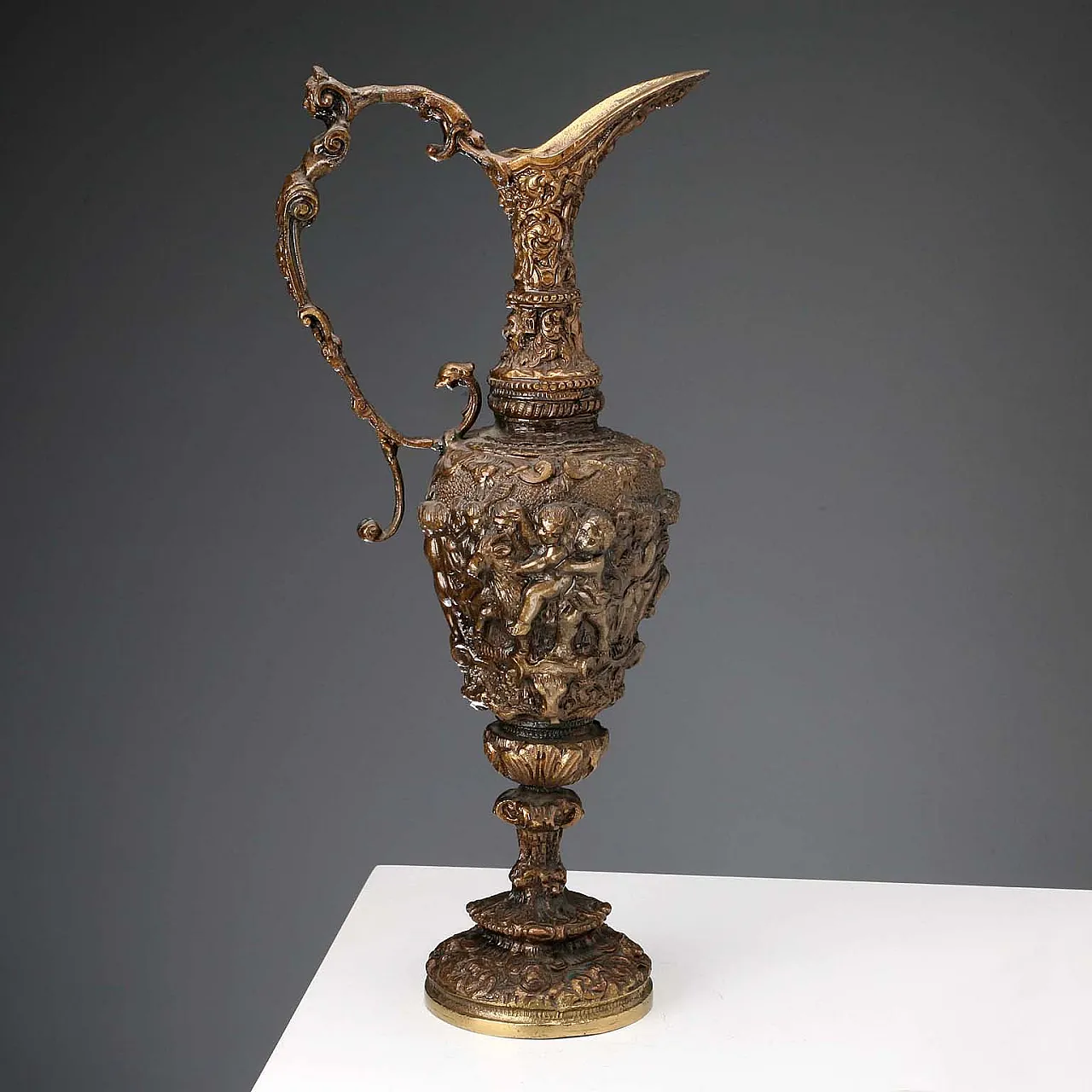 Bronze jug carved in bas-relief, 20th century 1