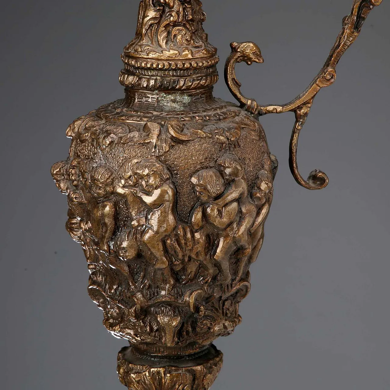 Bronze jug carved in bas-relief, 20th century 4
