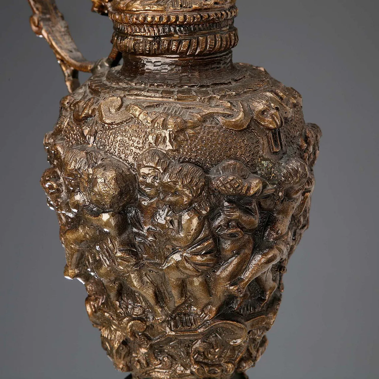 Bronze jug carved in bas-relief, 20th century 9