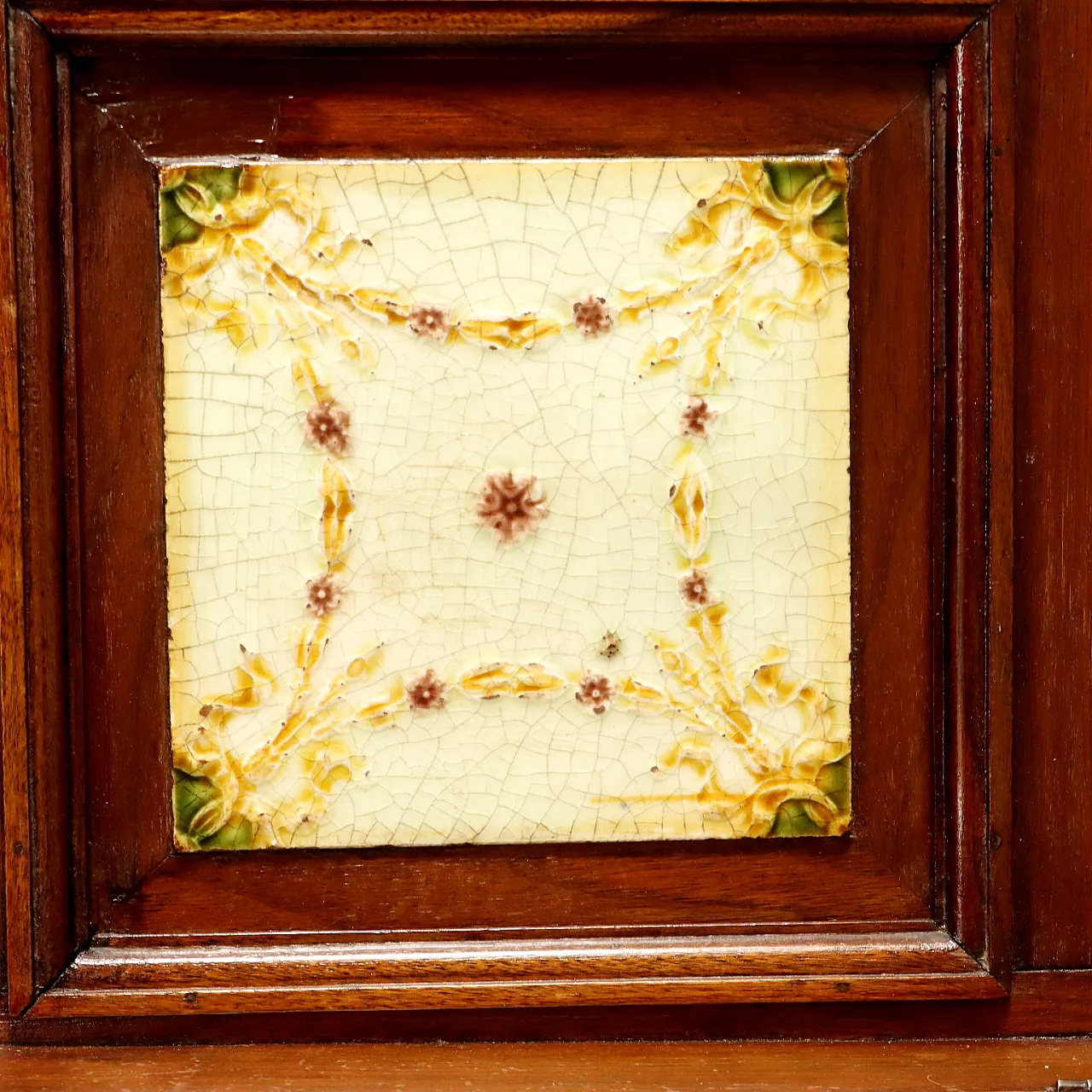 Appendiabiti in stile liberty in mogano con specchio, primo '900 6