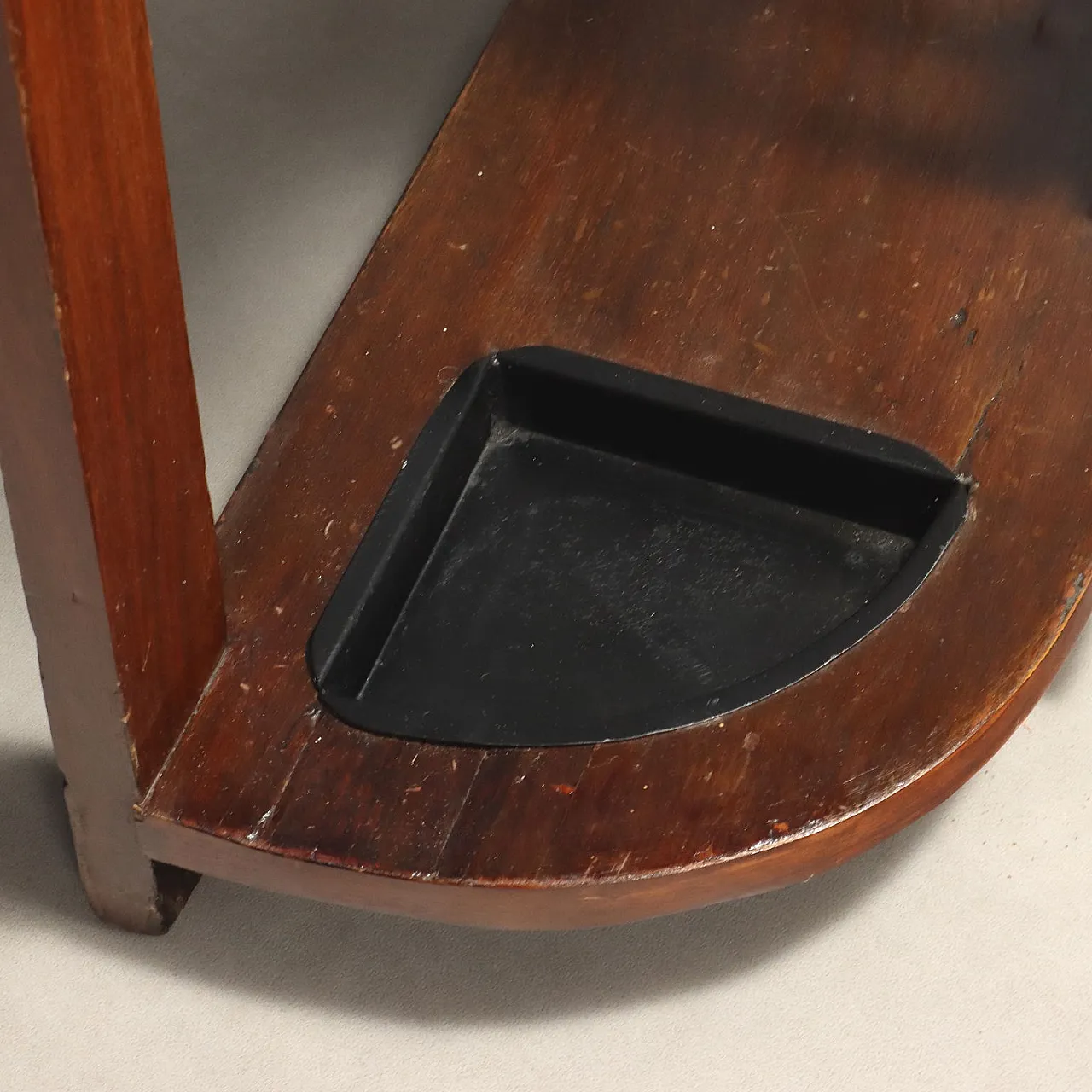 Appendiabiti in stile liberty in mogano con specchio, primo '900 8