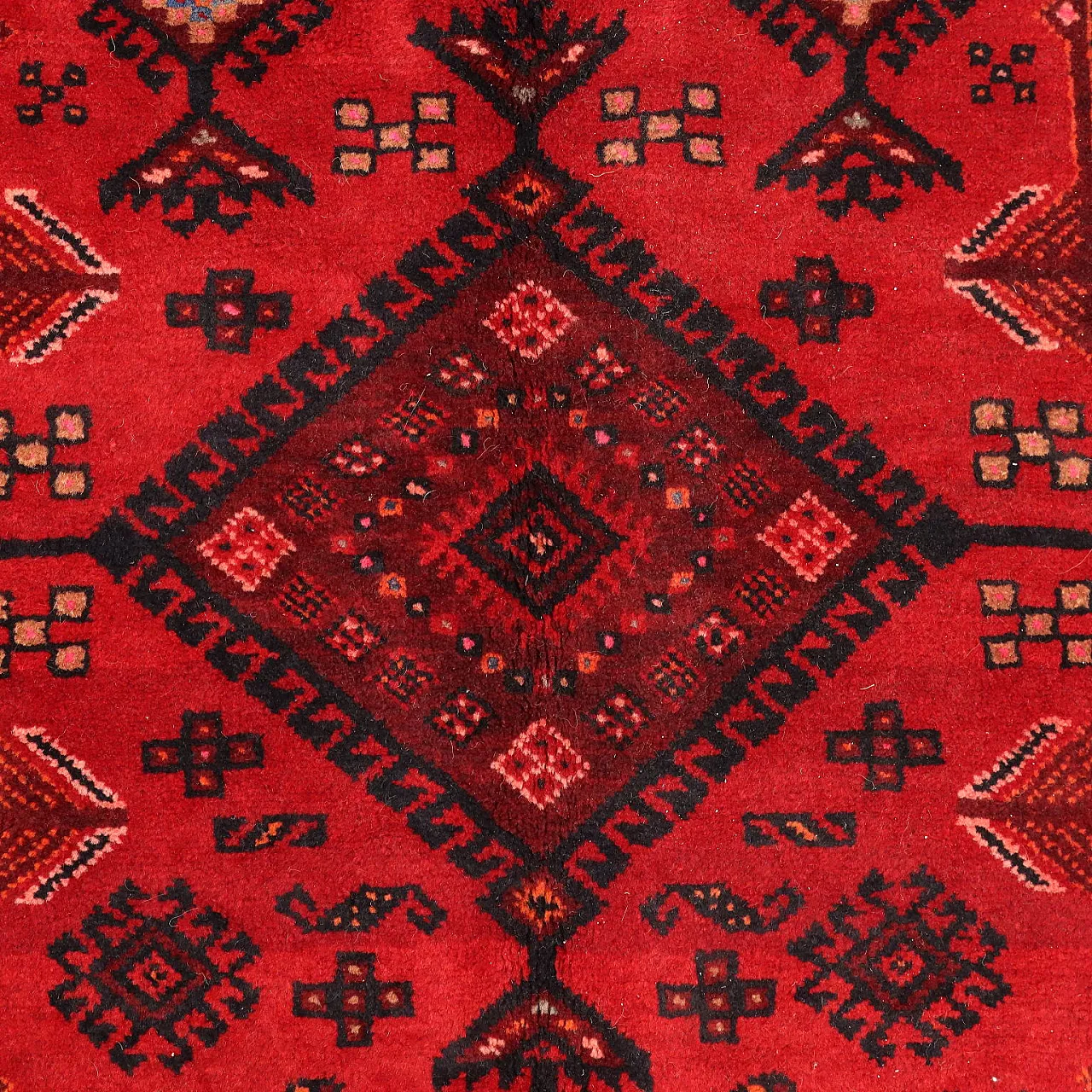 Bukhara wool rug, chunky knot, handcrafted, 20th century 4