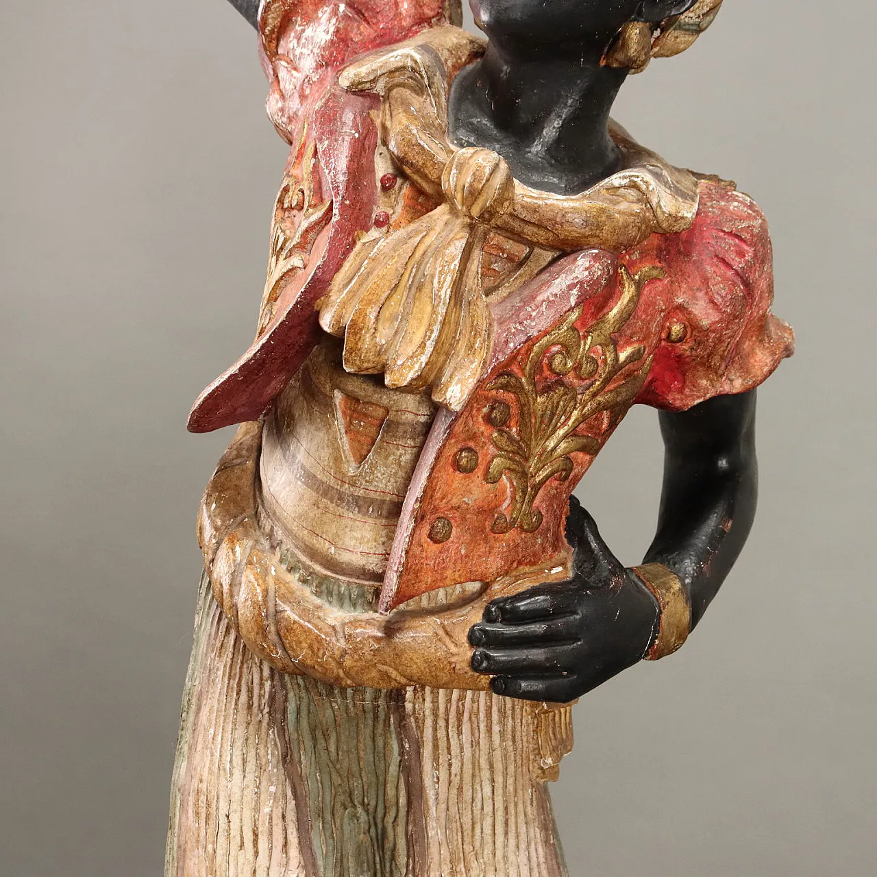 Carved wood and iron candelabra, 20th century 4