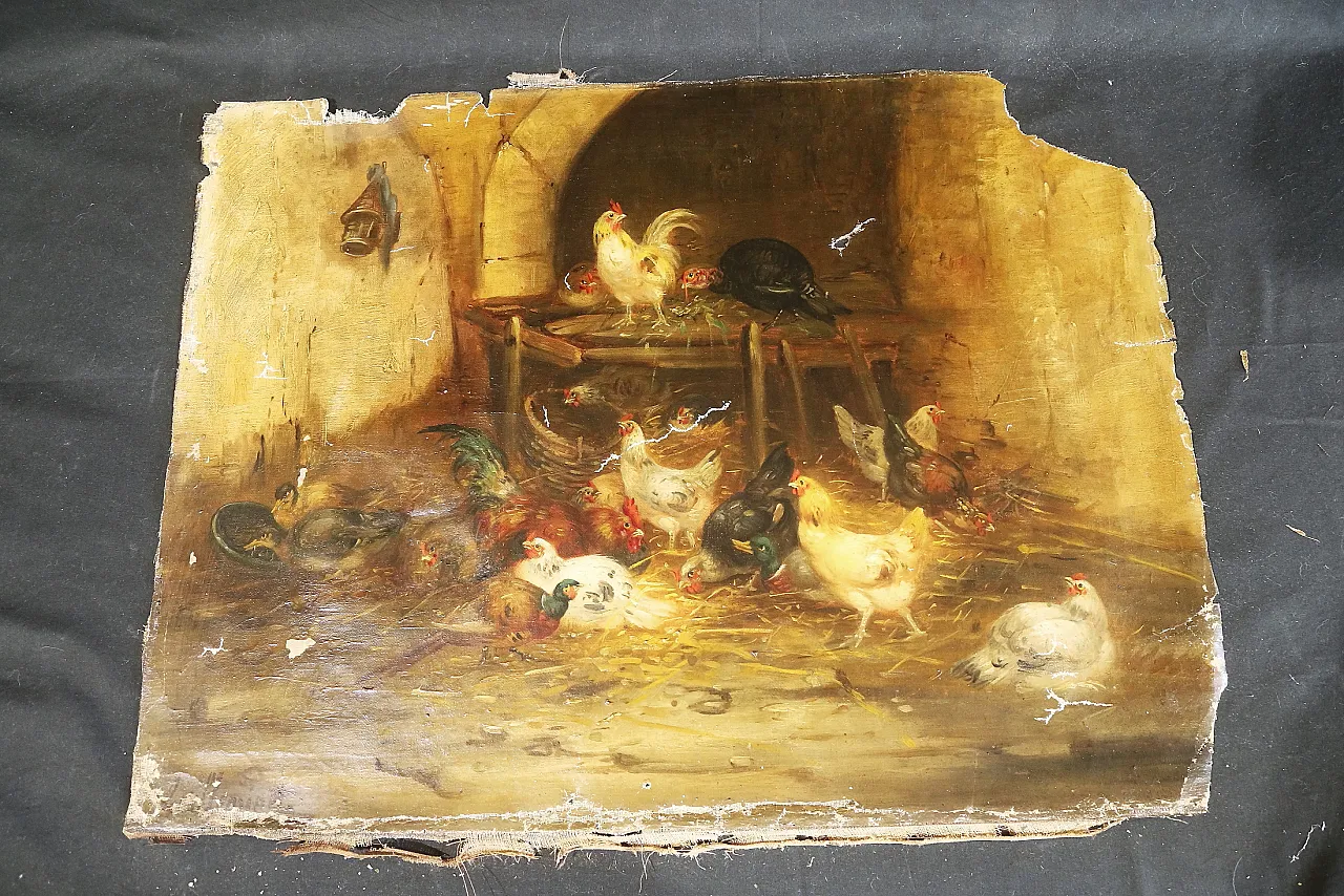 Oil canvas by Claude Guilleminet, 19th century 1
