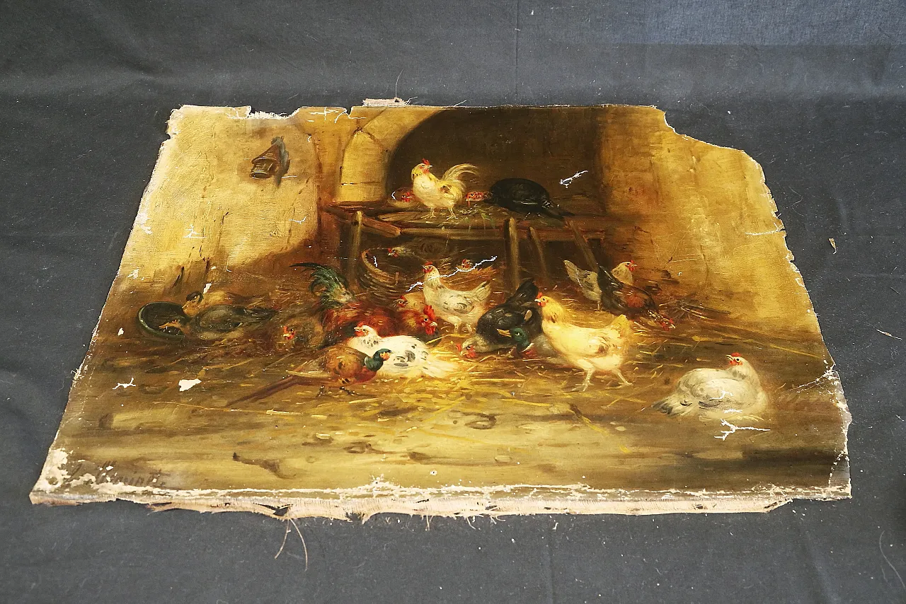 Oil canvas by Claude Guilleminet, 19th century 2