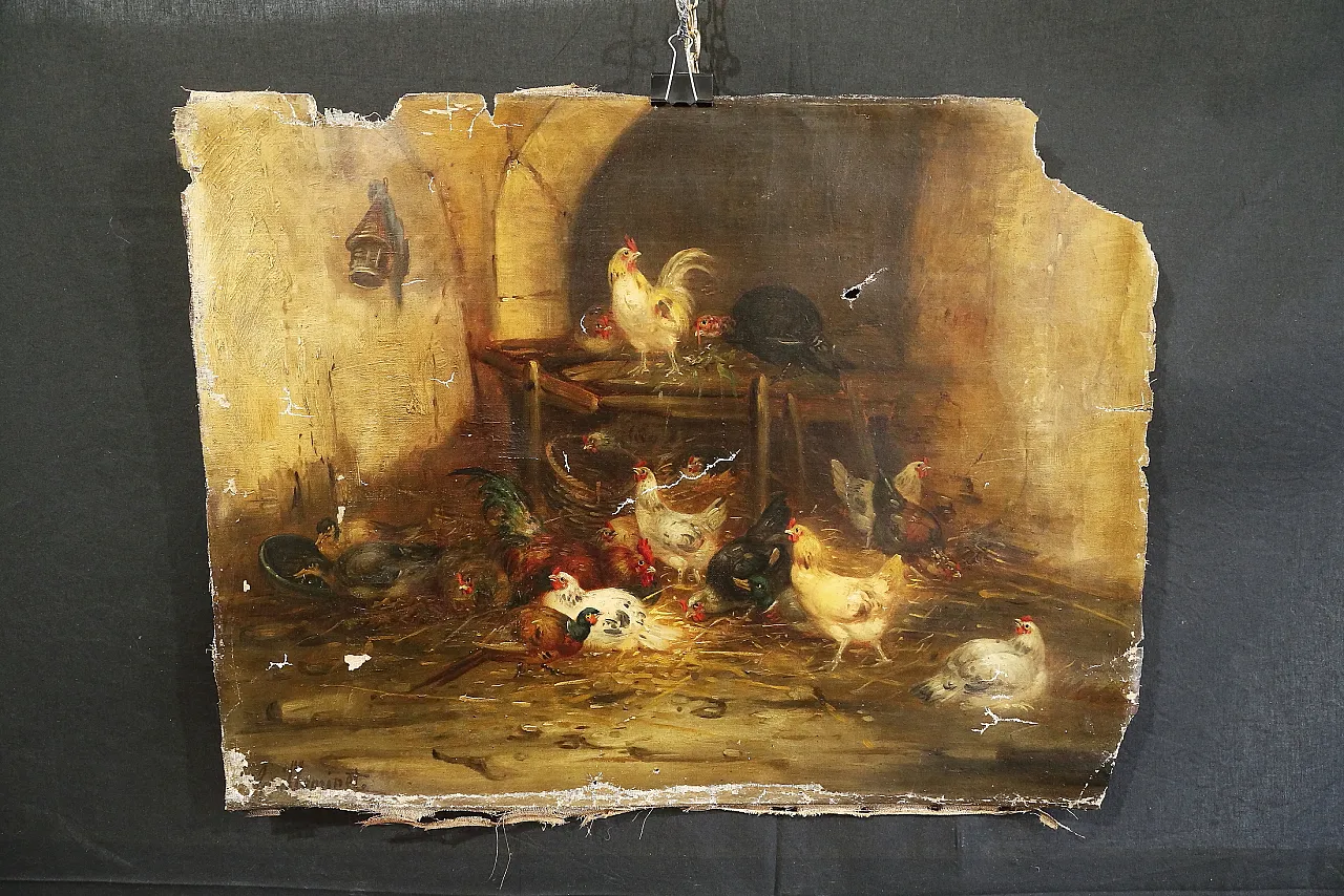 Oil canvas by Claude Guilleminet, 19th century 3