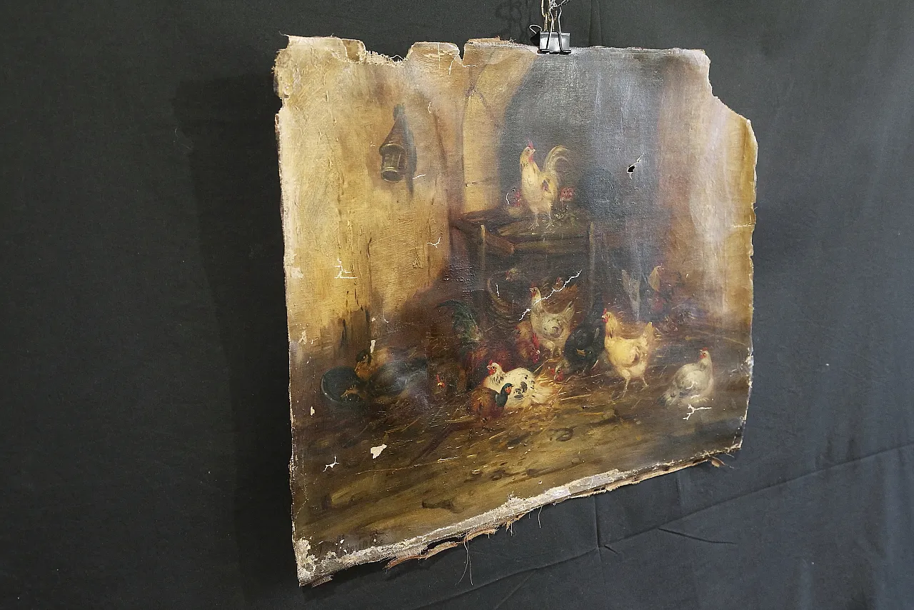 Oil canvas by Claude Guilleminet, 19th century 4