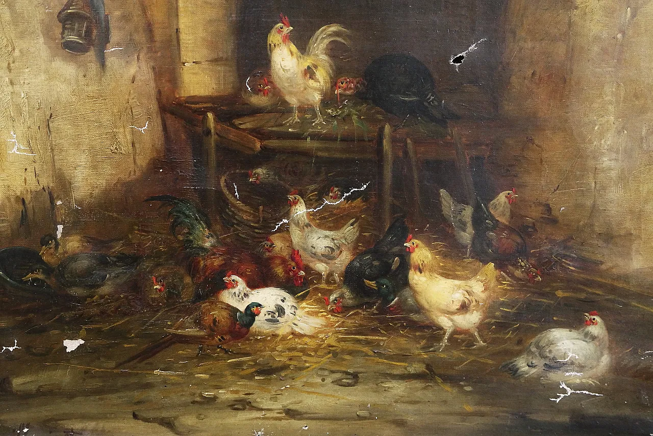 Oil canvas by Claude Guilleminet, 19th century 6
