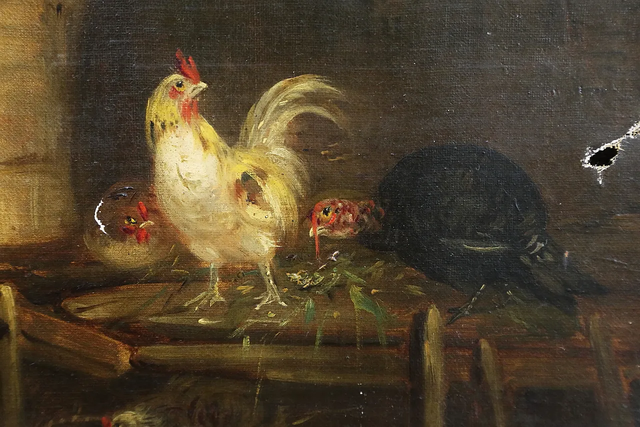 Oil canvas by Claude Guilleminet, 19th century 7