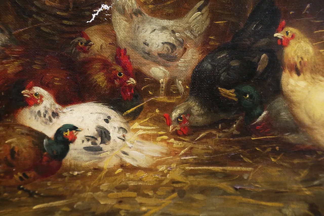 Oil canvas by Claude Guilleminet, 19th century 8