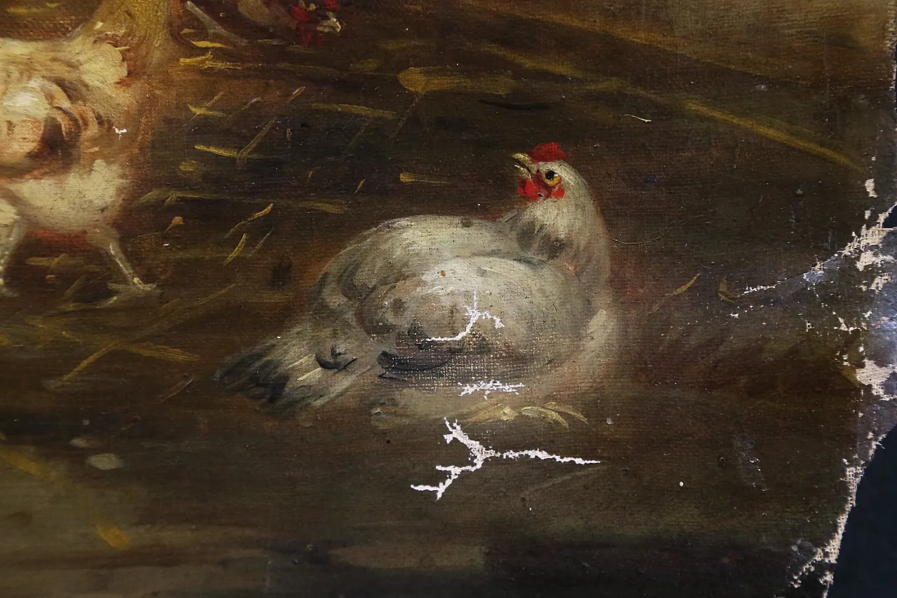 Oil canvas by Claude Guilleminet, 19th century 9