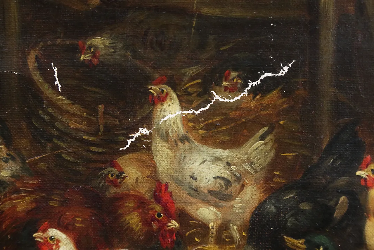 Oil canvas by Claude Guilleminet, 19th century 13