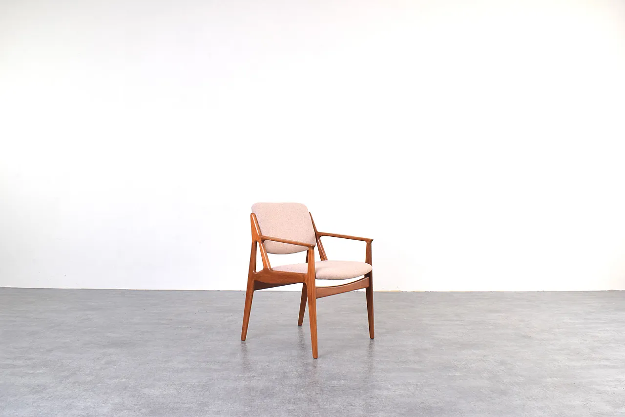 Teak & Wool Ella Armchair by Arne Vodder for Vamo Sønderborg, 1960s 1