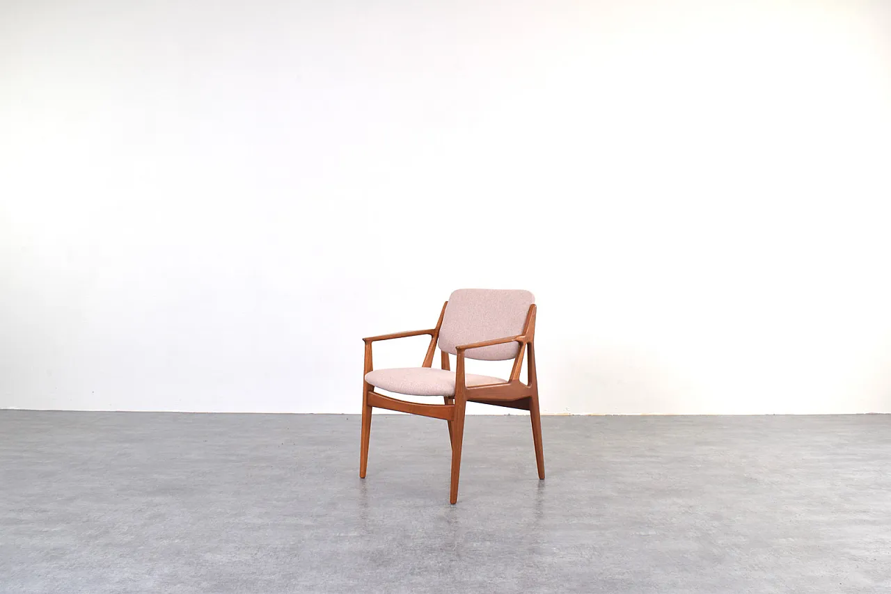 Teak & Wool Ella Armchair by Arne Vodder for Vamo Sønderborg, 1960s 2