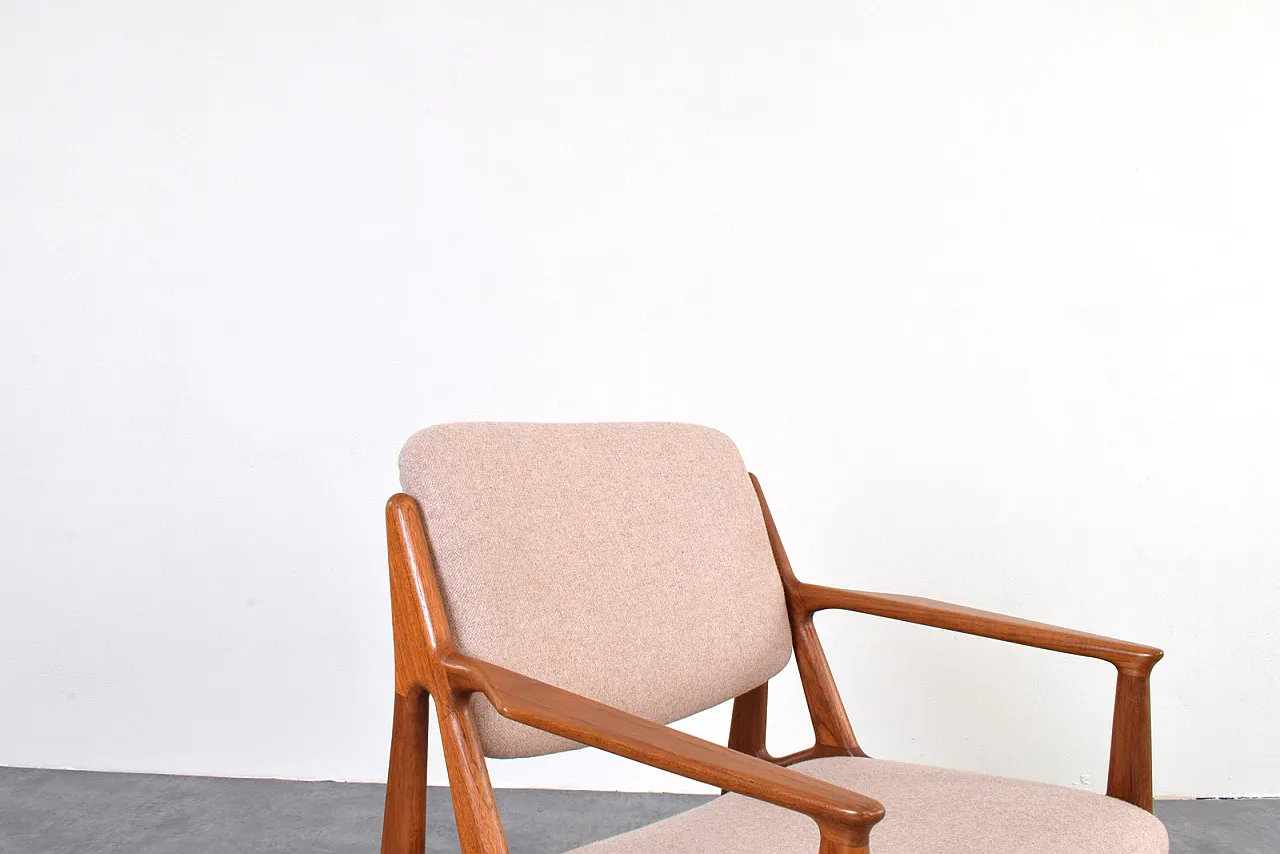Teak & Wool Ella Armchair by Arne Vodder for Vamo Sønderborg, 1960s 7