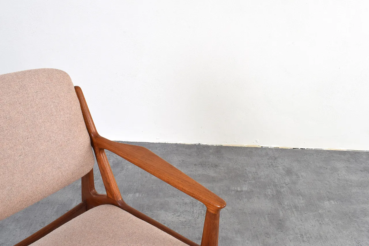 Teak & Wool Ella Armchair by Arne Vodder for Vamo Sønderborg, 1960s 10