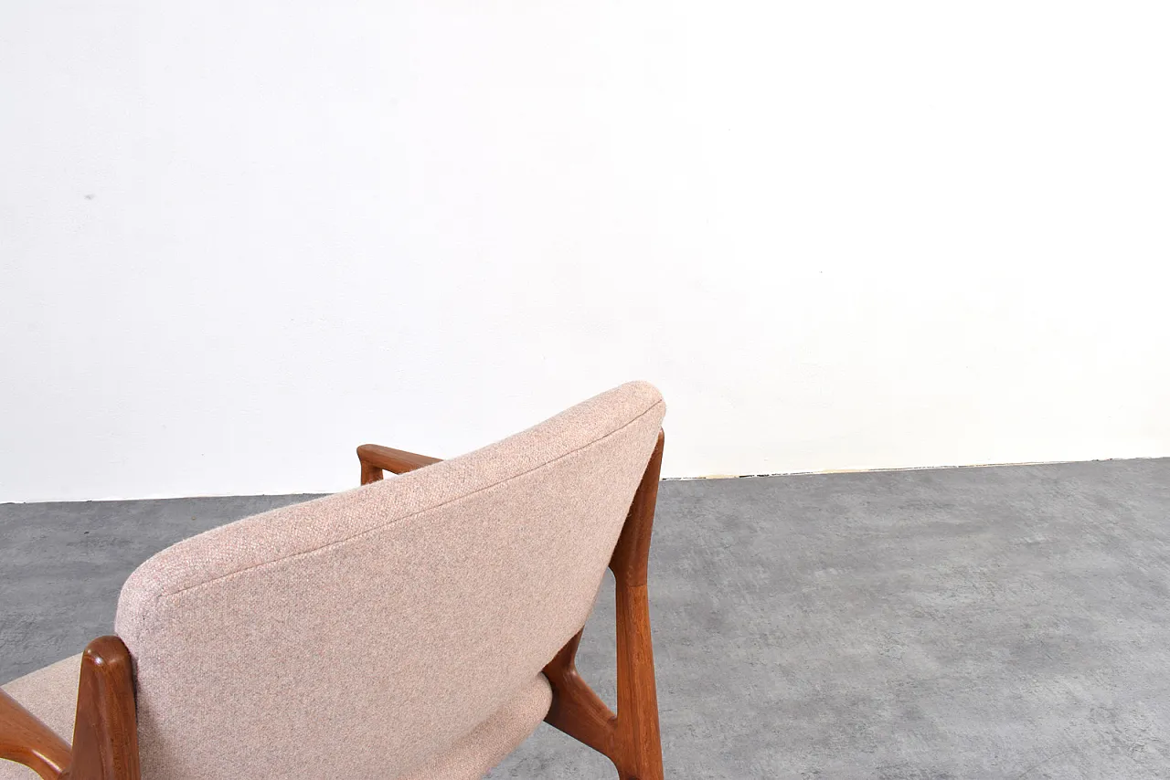 Teak & Wool Ella Armchair by Arne Vodder for Vamo Sønderborg, 1960s 11