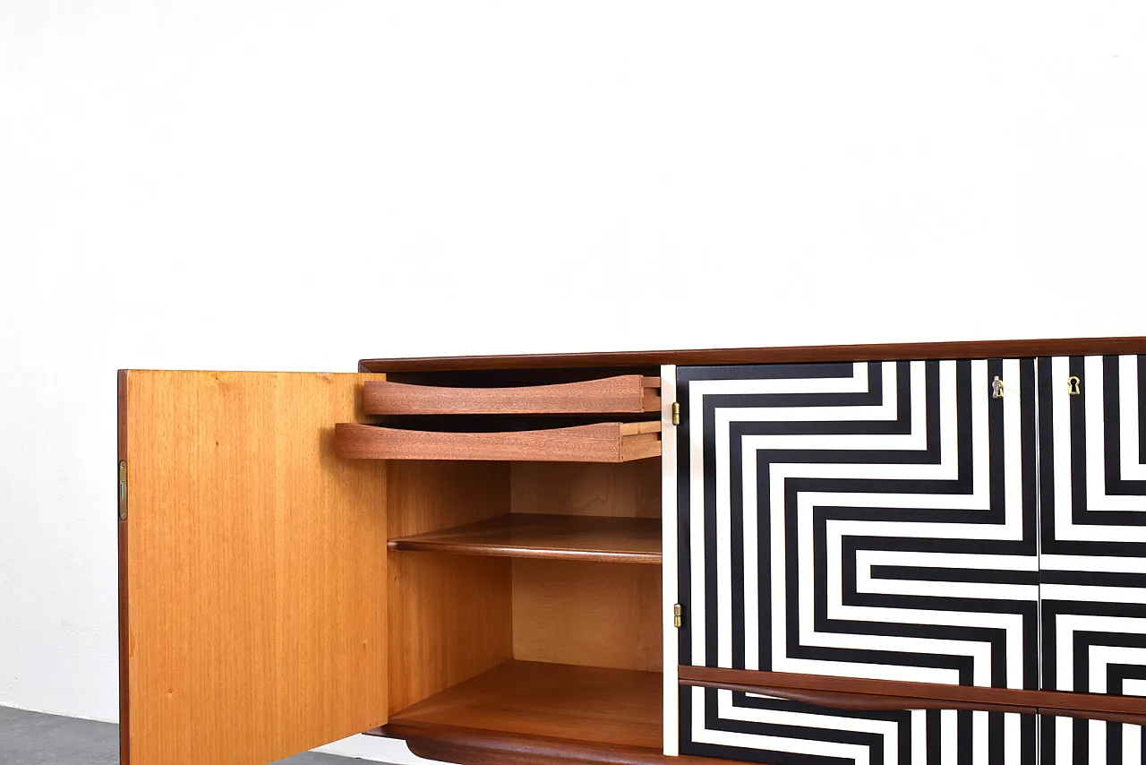 Op-Art Hand-Painted Sideboard Sideboard from Sven Andersen, 70s 12